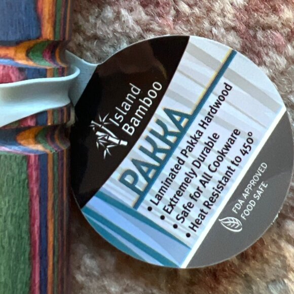 PAKKA Island Bamboo 12" slotted spoon kitchen utensil NEW - Picture 3 of 4